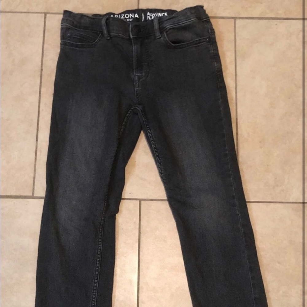 Arizona Jean co boys size 6 black NICE adjustable waist